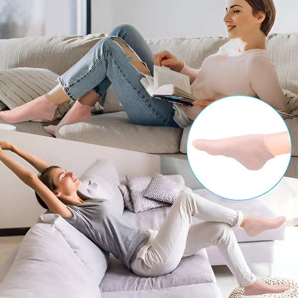 Silikonsocken Für Trockene & Rissige Füße – Feuchtigkeitsspendend & Atmungsaktiv – Verhindert Rissbildung – Einheitsgröße