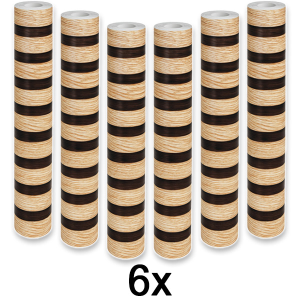 6x Eleganter Wandaufkleber mit Holzeffekt | LINEWALL